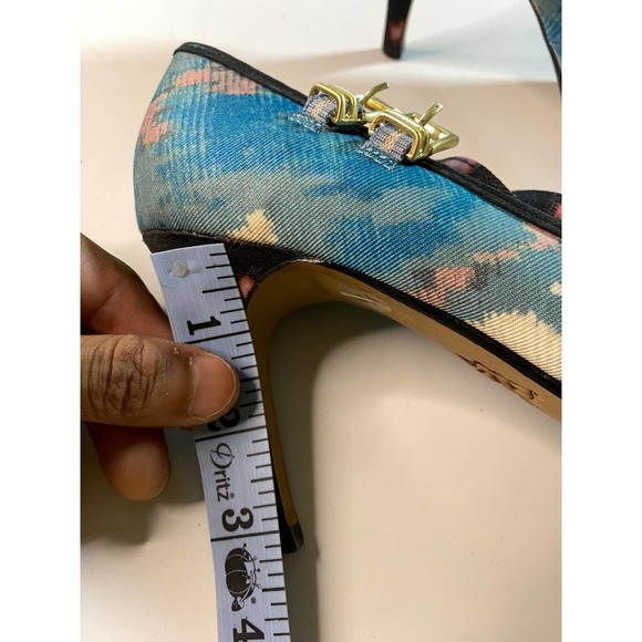 Anthropologie Miss Albright Specialty Ikat Heels Double Strap Size 7 - Picture 6 of 9